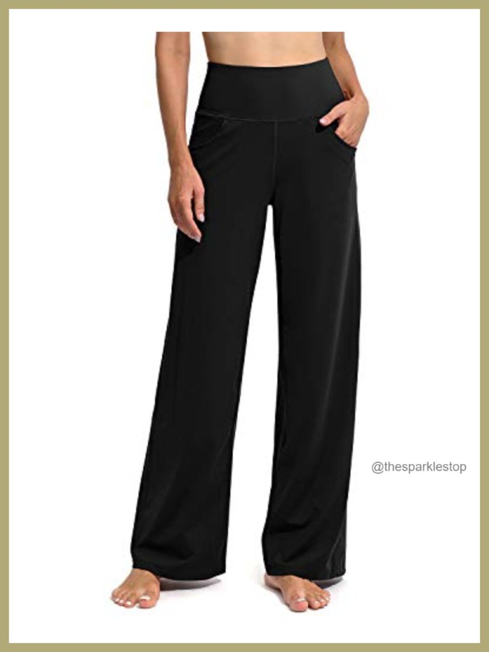 Wide Leg Yoga Pants with Pockets High Waist Stretch Workout Lounge